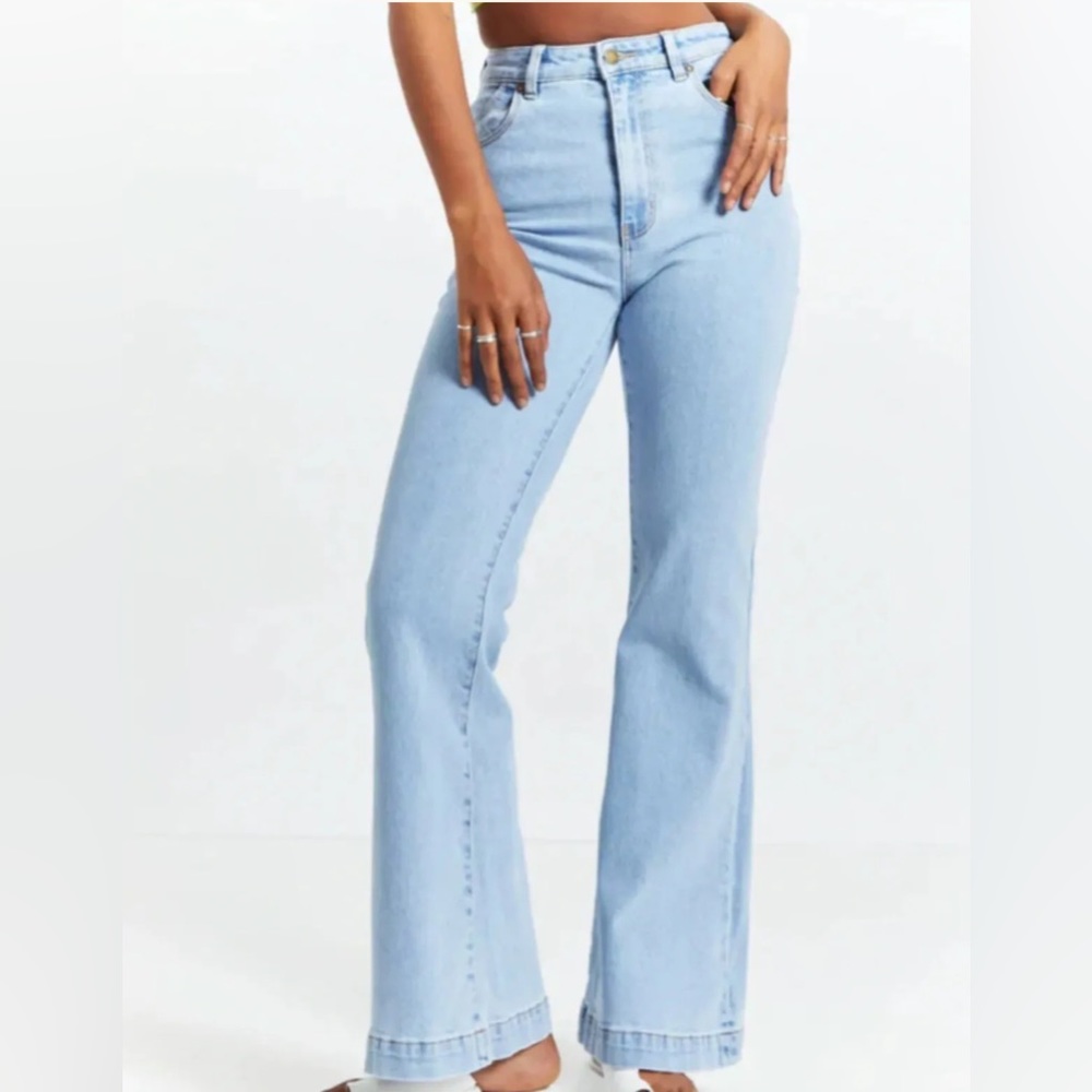 Rolla’s Eastcoast High Rise Flare Jeans Cloud Blue Organic (light Blue)Sz 30 NWT